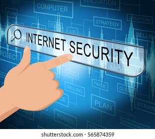 Internet Security Online Screen Indicates Protected Website 3d Illustration