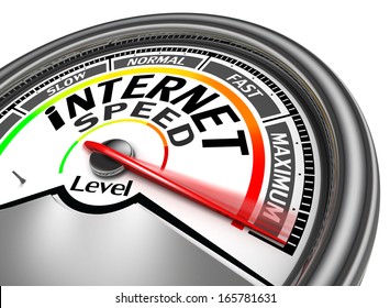 internet speed meter indicate maximum, isolated on white background
