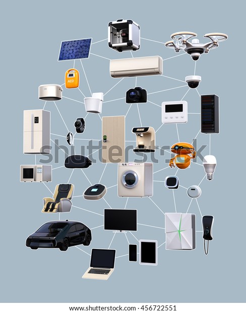 Internet of Things concept for consumer products.\
3D rendering\
image.