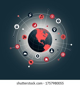  Internet of Things concept - Globalized interconnected world