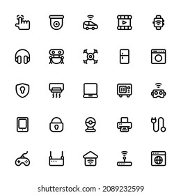 Internet of Things icons in line style for any purposes. Perfect for website mobile app presentation
