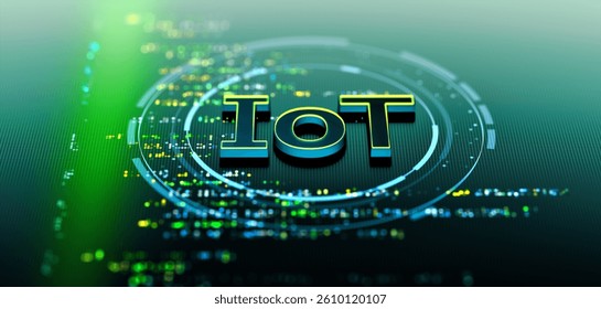 Internet of Things (IoT) Network - Smart Technology Concept. 3D Illustration