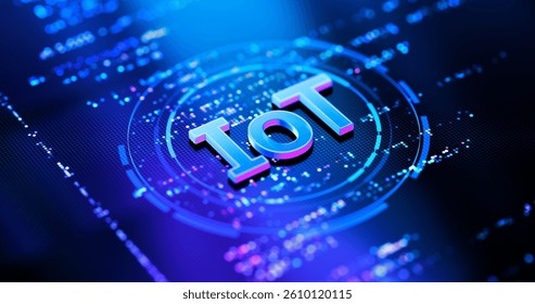 Internet of Things (IoT) Network - Smart Technology Concept. 3D Illustration