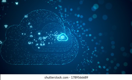 Internet Of Things (IoT) And Networking Concept. High-speed Connection Data Analysis. Technology Network For Connected Devices. Big Data Cloud Computing Using Artificial Intelligence AI.