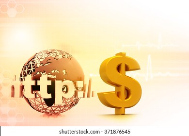 Internet with US dollar symbol 