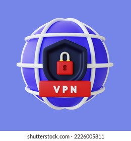 Internet VPN Security 3d Illustration