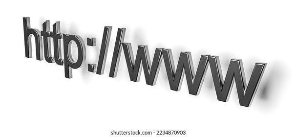 Internet web address http www in search bar of browser. 3d rendering