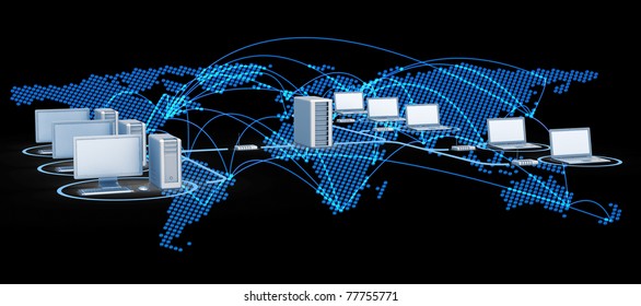 Internet world. 3d render image