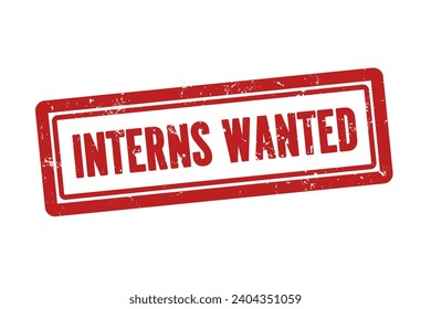 interns wanted symbol. A red stamp with words interns wanted. Isolated on white background. - Powered by Shutterstock