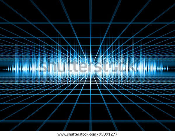 Interplay Perspective Lines Sound Wave On Stock Illustration 95091277