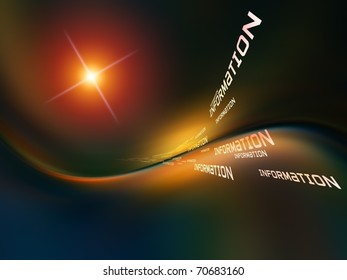 Interplay of words and forms in three dimensional space on the subject of Internet, information technologies, communications and news