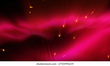 An interpretation of virtual, fluid energy waves, resembling music manifested into tangible sensations, establishes a soothing and tranquil backdrop.