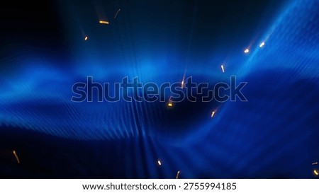 An interpretation of virtual, fluid energy waves, resembling music manifested into tangible sensations, establishes a soothing and tranquil backdrop.