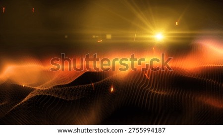 An interpretation of virtual, fluid energy waves, resembling music manifested into tangible sensations, establishes a soothing and tranquil backdrop.