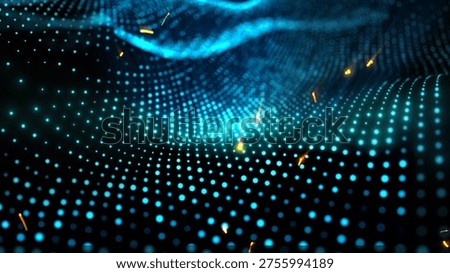 An interpretation of virtual, fluid energy waves, resembling music manifested into tangible sensations, establishes a soothing and tranquil backdrop.