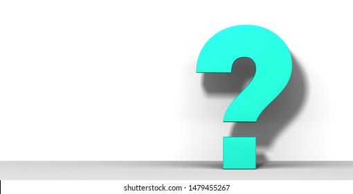 Interrogation Point Interrogation Mark Question Mark 3d Rendering Turquoise Sign Query Symbol Ask Icon Isolated