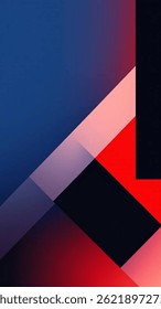 🔹 Intersected Shadowscape 🔹
This bold composition of angled layers in deep red, black, and navy cuts across the canvas like glass shards in motion 🔻 Its precise geometric AI-generated image