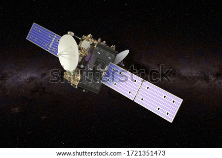 Interstellar probe in the Space, 3D rendering. Elements of this image furnished by NASA