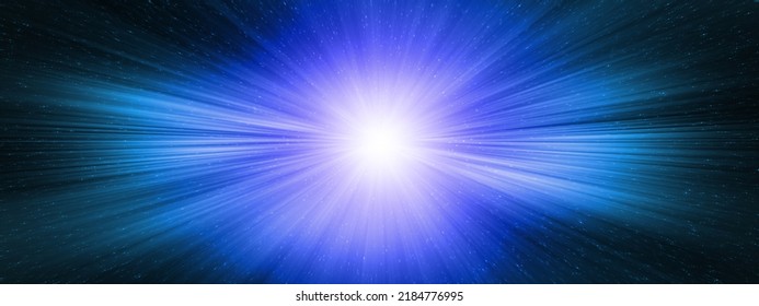 Interstellar Travel, Supernova Starburst, Speed Of Light Concept. Abstract Cosmic Background