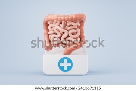 Intestinal tract with digestive health concept, 3d rendering. 3D illustration. Stock foto © 