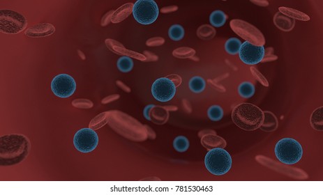 Intravenous And Red Blood Cells, 3d Render