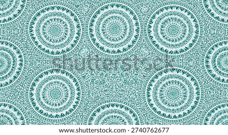 Intricate circular patterns forming an abstract and repetitive textile design
