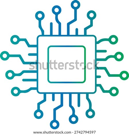 Intricate design of a computer chip with interconnected circuits and nodes Vector, illustration