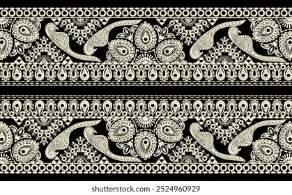intricate embroidered design pattern for background and texture for digital and textile prints. 