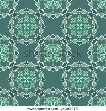 Intricate geometric pattern featuring interconnected floral designs 