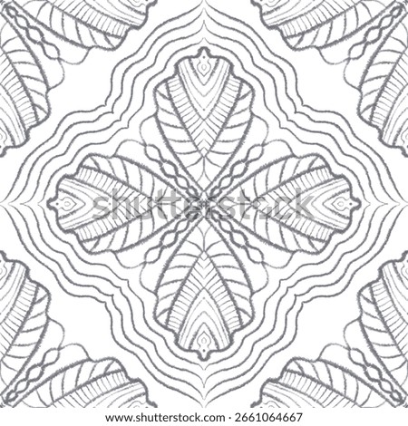 Intricate hand drawn seamless pattern design for tiles, fabrics and wallpapers. Subtle and elegant monochrome