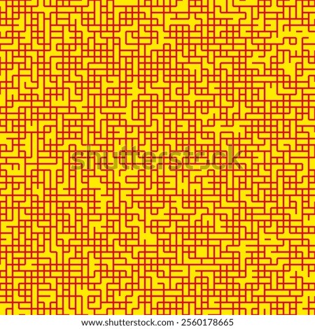 An intricate, interconnected maze-like pattern composed of numerous straight and right-angled lines, forming a visually engaging and complex grid