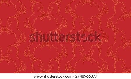 Intricate yellow patterns on a red background create a visually appealing design for decorative purposes.