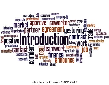 Introduction, Word Cloud Concept On White Background.