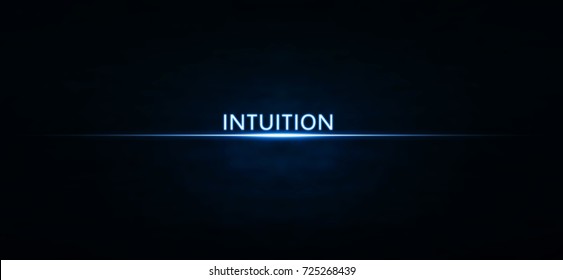 Intuition Text On Blue Light.