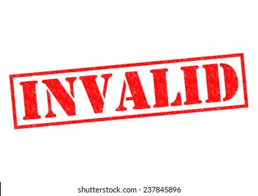 INVALID red Rubber Stamp over a white background.