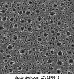 Inverted grayscale displacement map with dark crater patterns for organic 3D textures.