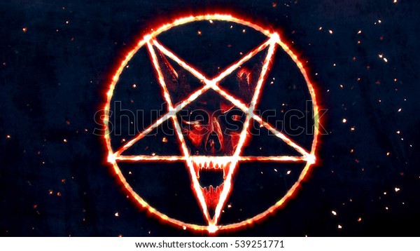 Inverted Pentagram Symbol Face Evil Illustration Stock Illustration ...