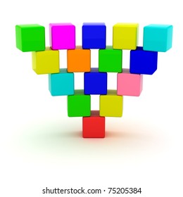 Inverted Pyramid From Toy Cubes