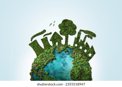 Invest in our planet. Earth day 2023 concept background. Ecology concept. Design with globe map drawing and leaves isolated on white background.  - Shutterstock ID 2355518947