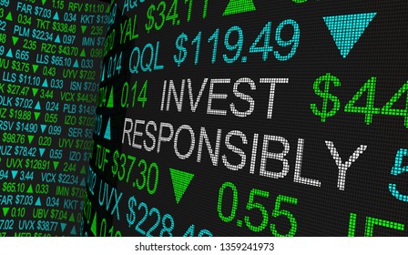 Invest Responsibly Ethical Investing Moral Stock Investment 3d Illustration