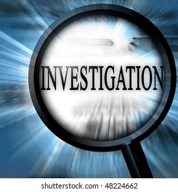 Investigation On Blue Background Magnifier Stock Illustration 48224662 ...