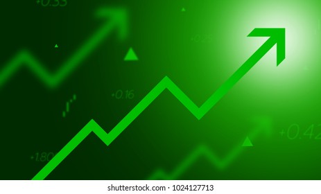 Investing And Stock Market Graph, Arrow Price Record High