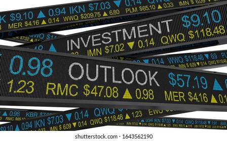 Investment Outlook Stock Market Forecast Future Tickers 3d Illustration