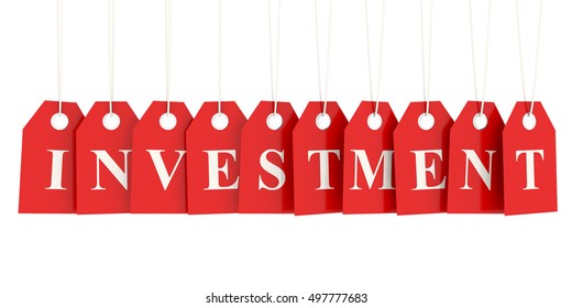Investment text 3d render