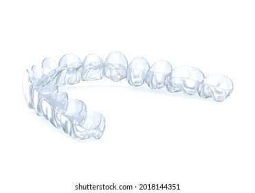 Invisalign Braces Or Invisible Retainer. Medically Accurate Dental 3D Illustration