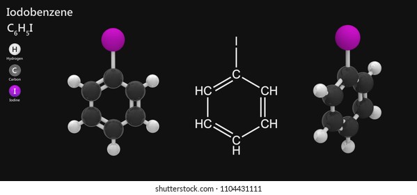 Iodobenzene Molecular Formula C6h5i Useful Synthetic 스톡 일러스트 1104431111 ...