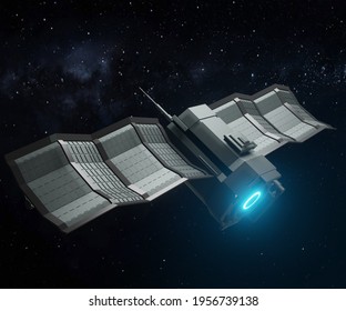 Ion Propulsion  For Spacecraft Ion Propulsion Or Ion Drive By Accelerating Ions 3d Rendering