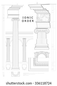 Ionic Order. Classic Architecture. 