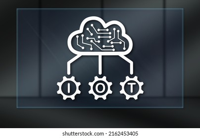Iot concept on dark background
