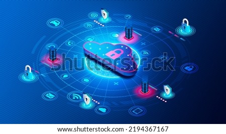 IoT Security Concept - Internet of Things Security Software - Cybersecurity Solutions for Safeguarding Smart Devices and Centralized Hubs from Unwanted Access and Manipulation - 3D Illustration